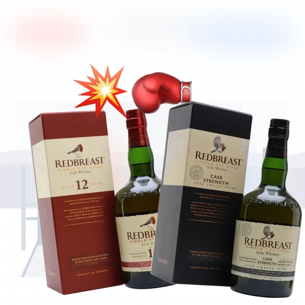 Redbreast 12 und Redbreast 12 Cask Strength in einer stilisierten Boxing-Ring-Vorschau
